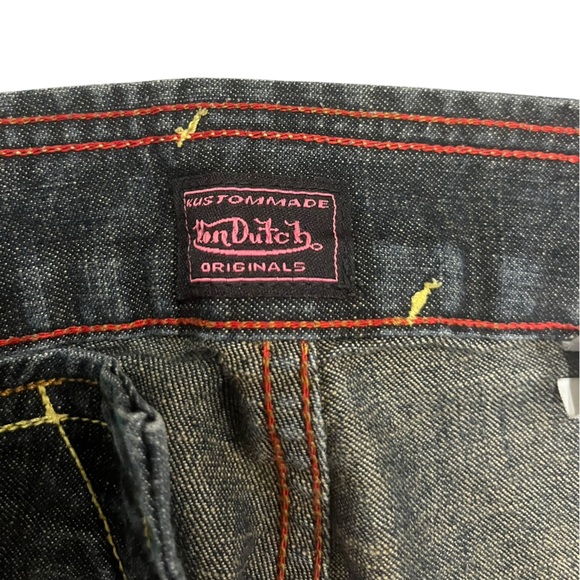 Vintage Von Dutch Originals Low Rise Flare Jeans Y2K Size 25 - Picture 4 of 6